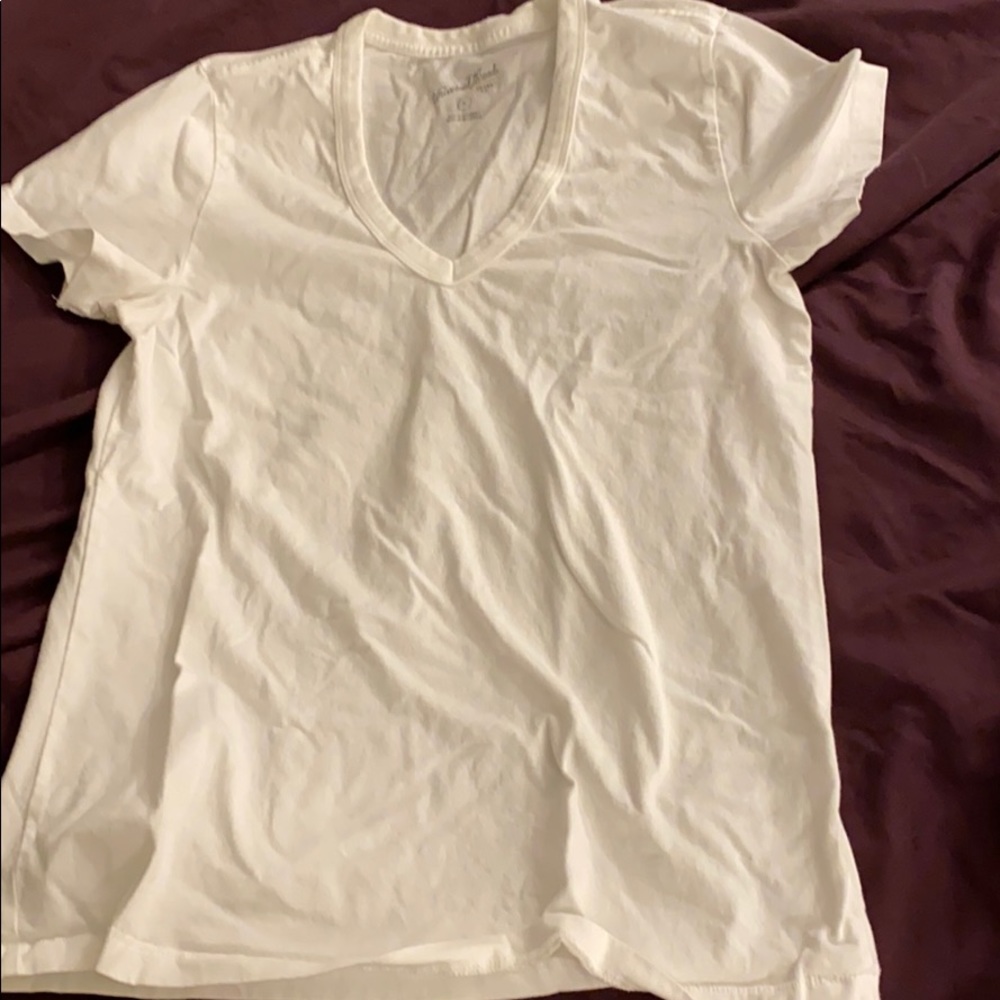 Plain White Vneck Tee